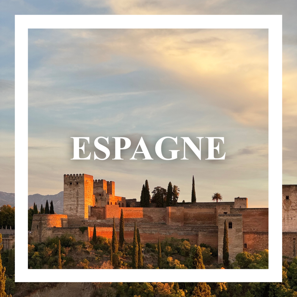 Accueil Espagne Alhambra en andalousie au coucher de soleil