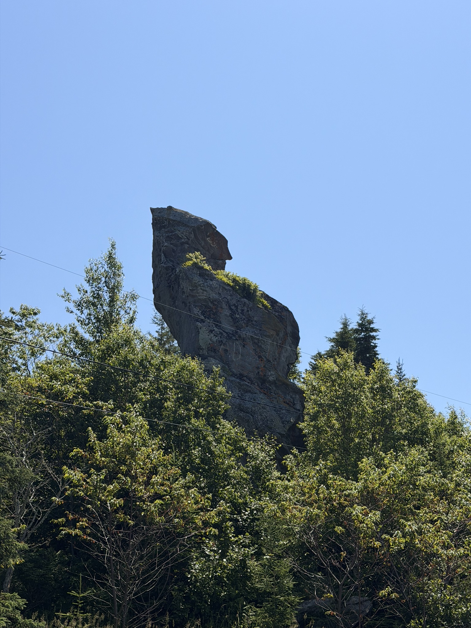 Rocher de Cap-Chat au bord du fleuve Saint-Laurent en Gaspésie